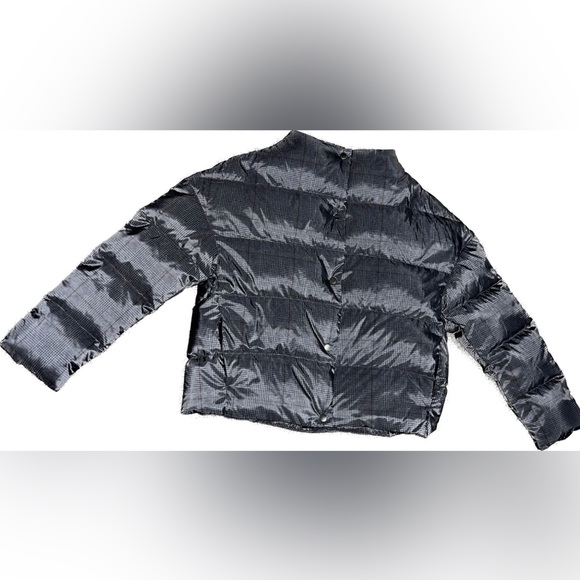 Theory- Glen PLAID High Neck DOWN Jacket- PUFFER.Women small Grey - Picture 4 of 5